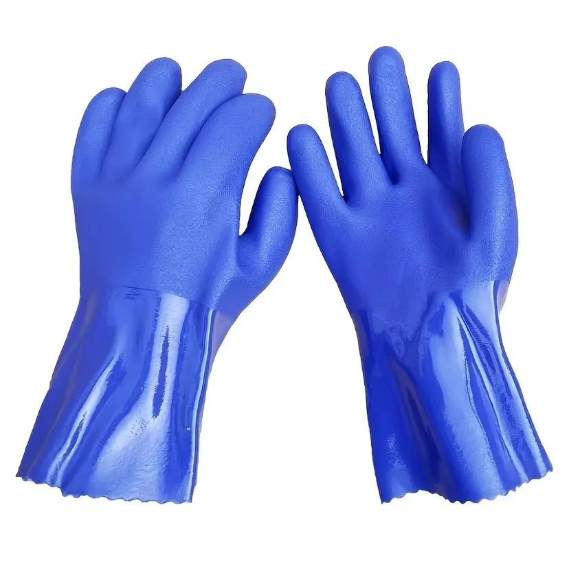 Premium PVC Work Gloves: Waterproof, Oil & Chemical Resistant, Anti-Slip, Thickened for Durable Hand Protection