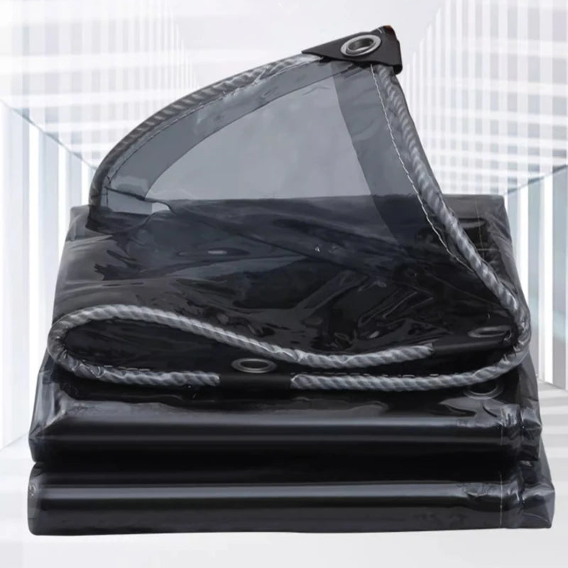 Wholesale Customization  0.35mm Black Transparent PVC Balcony Window Sun Protection Cloth