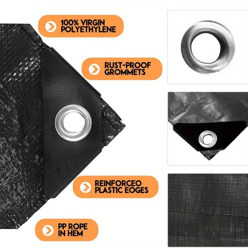Wholesale Customization  PE Waterproof Heavy Duty Black Balcony Sun Protection Cover