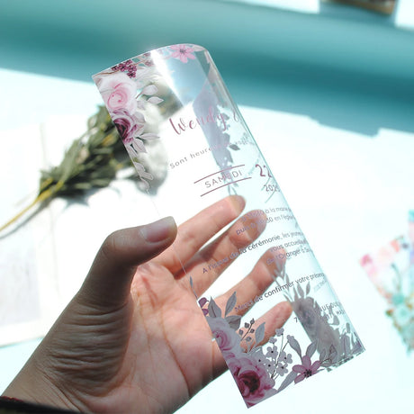 10PCS Transparent PVC Acrylic Pvc Invitation Card Fancy Elegant Cheap Personalize Wedding Cards