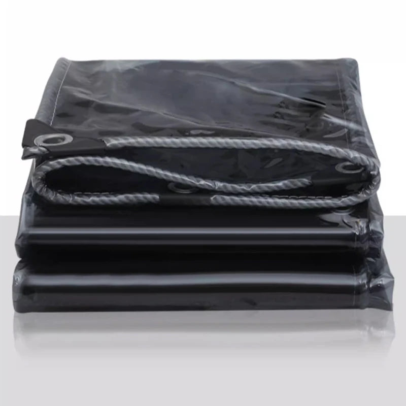 Wholesale Customization  0.35mm Black Transparent PVC Balcony Window Sun Protection Cloth