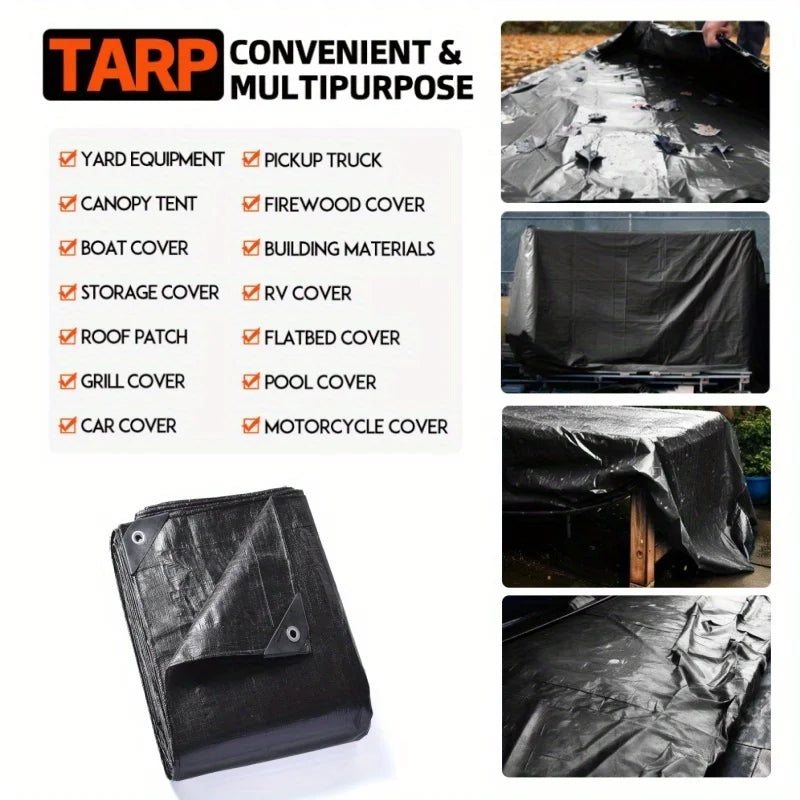 Wholesale Customization  PE Waterproof Heavy Duty Black Balcony Sun Protection Cover