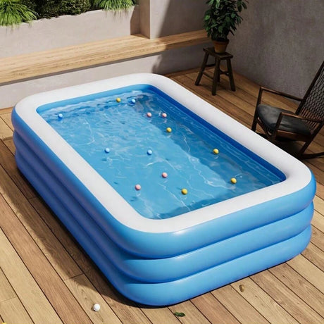 Wholesale custom PVC blue and white square inflatable swimming pool