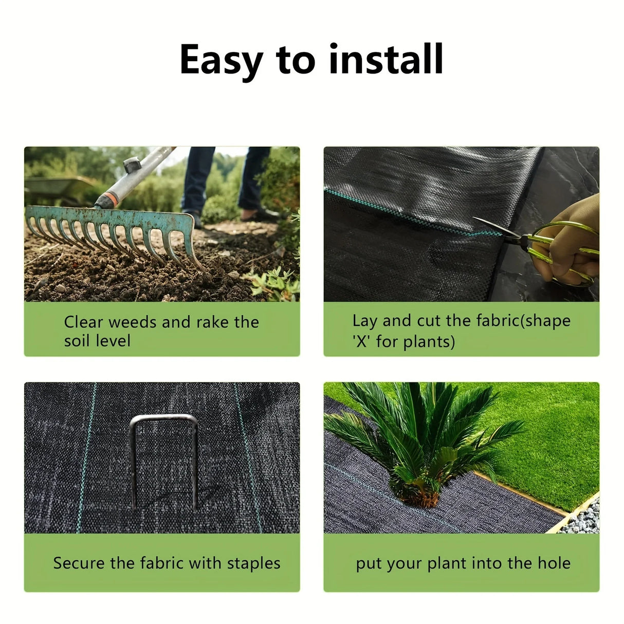 Garden Landscape Fabric Weed Barrier Heavy DutyDriveway Gardening Mat Polypropylene Ground Cover FlowerVegetable Raised Beds Law