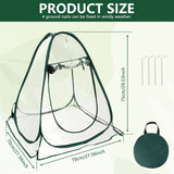 1Pc PVC Portable Mini Garden Greenhouse Cover Foldable Pop Up Greenhouse Waterproof Small Greenhouse for Cold Frost Protection