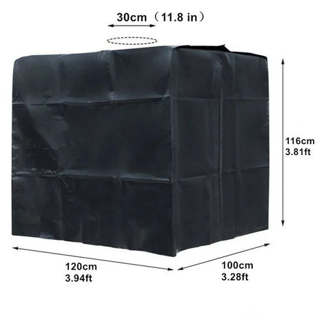 1000L IBC Water Tank Cover Tarpaulin Waterproof UV Resistant Tarpaulin with Zipper for IBC Rain Tank Cover Dustproof