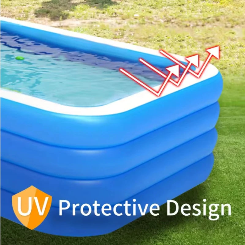 Wholesale custom PVC blue and white square inflatable swimming pool