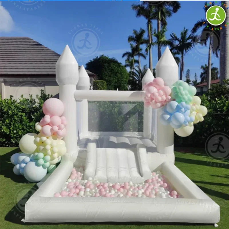 Wholesale Custom PVC Inflatable White Trampoline Children Amusement Park