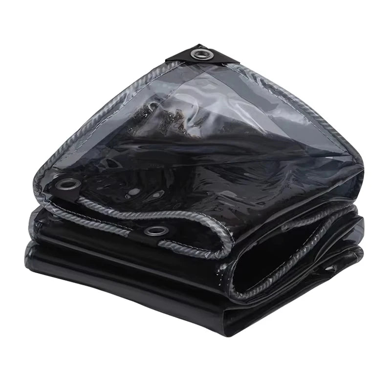 Wholesale Customization  0.35mm Black Transparent PVC Balcony Window Sun Protection Cloth
