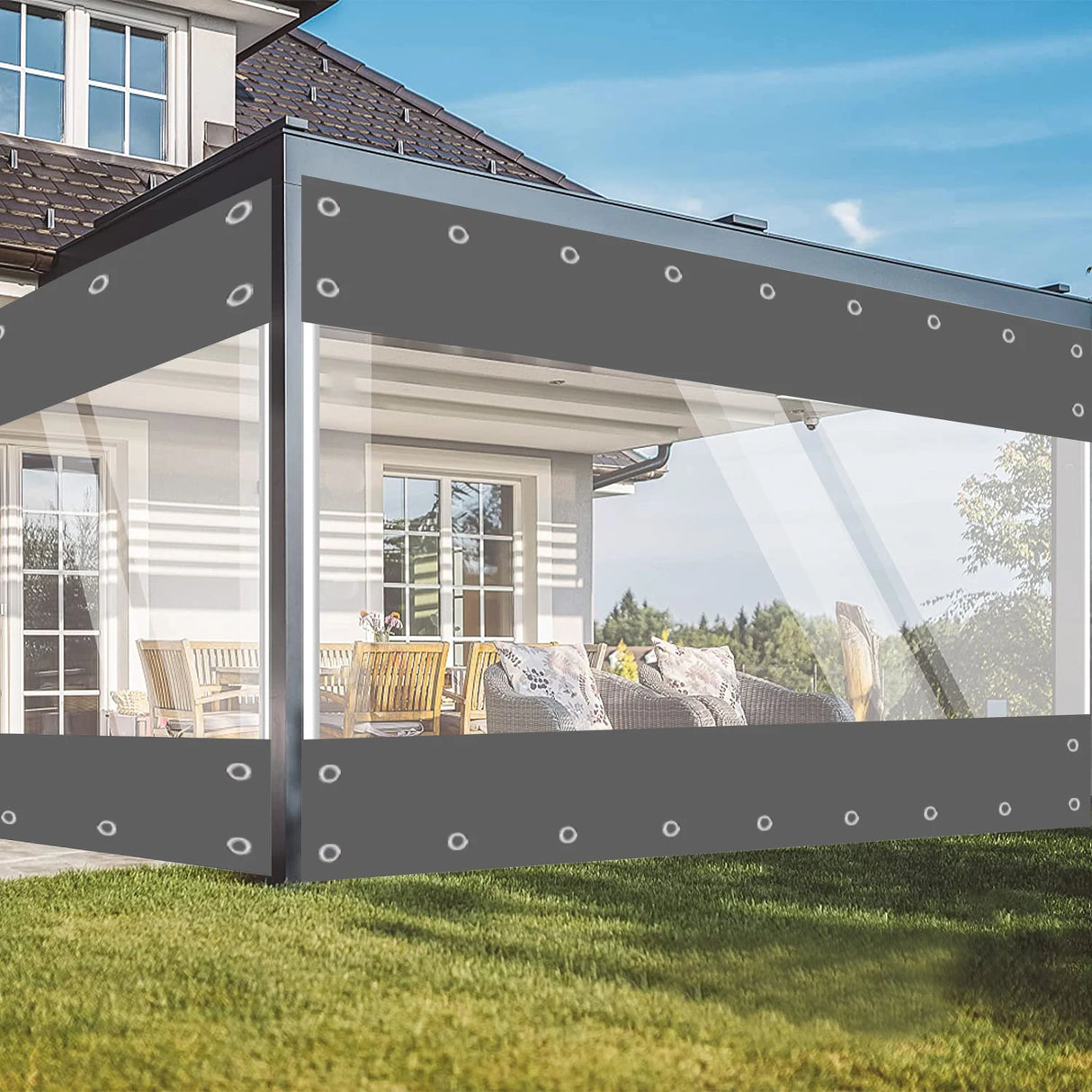 Wholesale Custom PVC Transparent Porch Waterproof Fabric