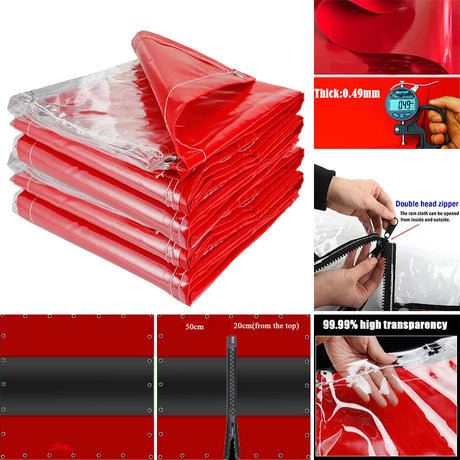 Wholesale Customization Red Zippered Waterproof Curtain for Car Wash