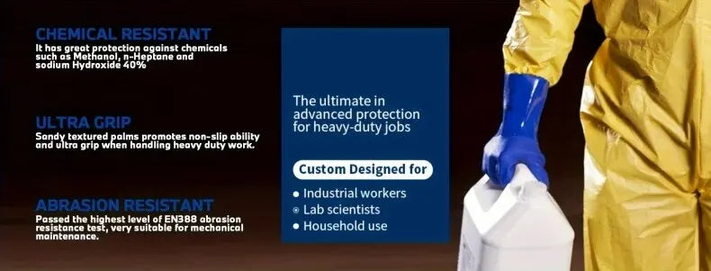 Premium PVC Work Gloves: Waterproof, Oil & Chemical Resistant, Anti-Slip, Thickened for Durable Hand Protection
