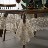 Wholesale Custom PVC Rectangular Tablecloth Embroidered Lace Transparent