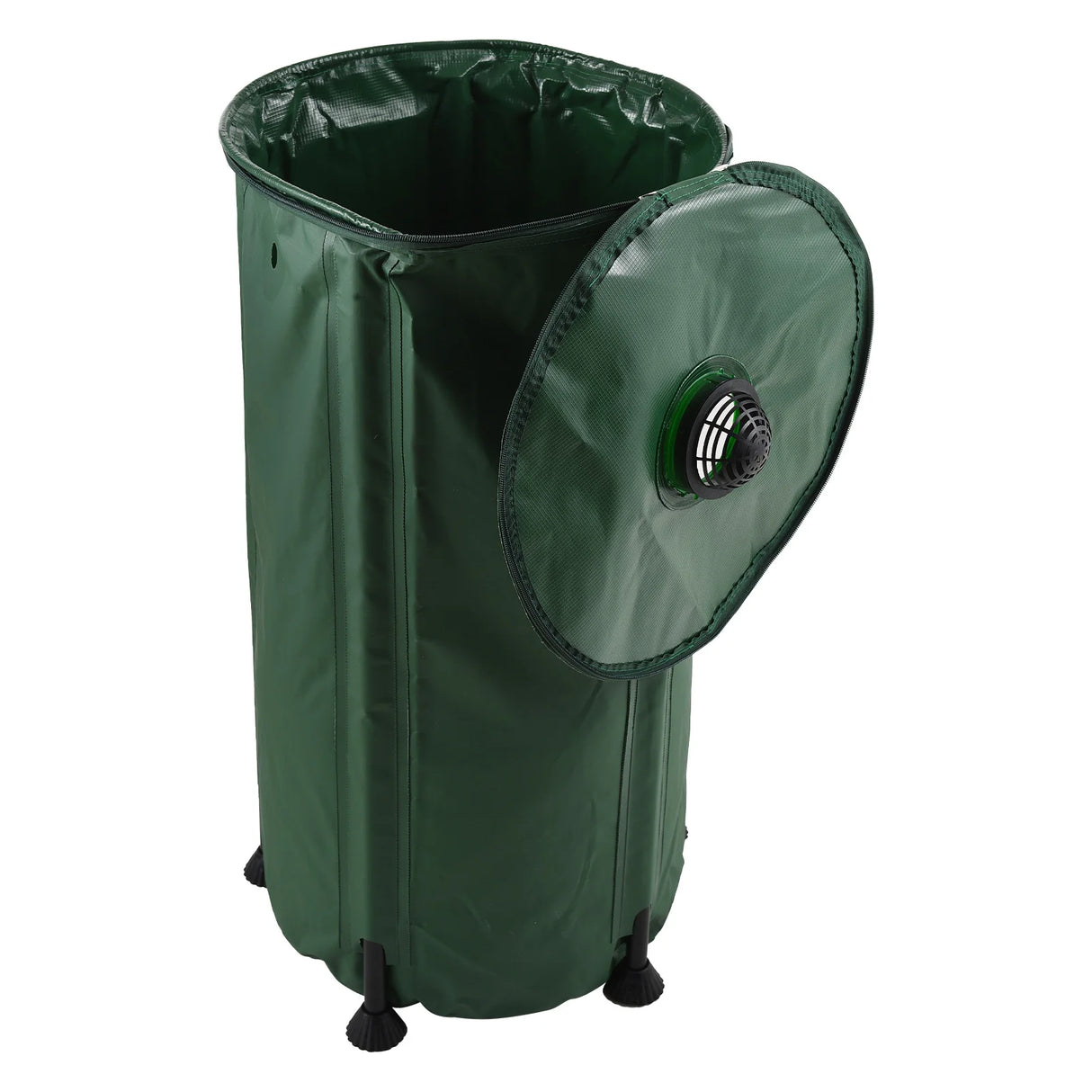 Portable Rain Water Collection Barrel with Down spout Filter and Overflow Valve - 500D PVC Tarpaulin 100L Rain Barrel Kit