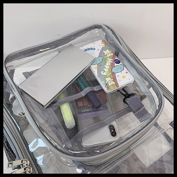 PVC backpack, PVC mesh inner bag, backpack, transparent  backpack, PVC transparent backpack