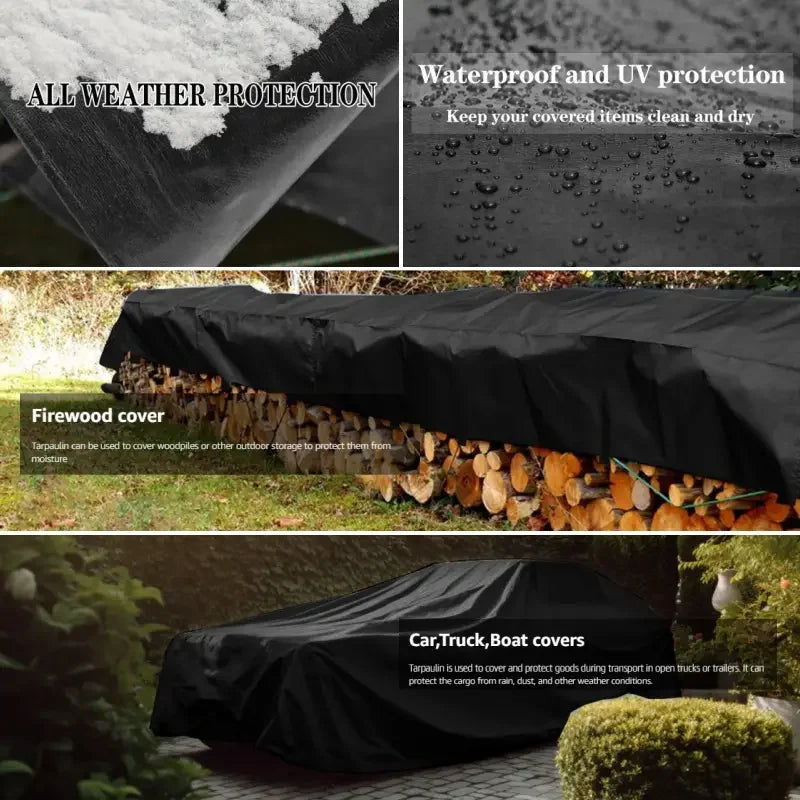 Wholesale Customization  PE Waterproof Heavy Duty Black Balcony Sun Protection Cover