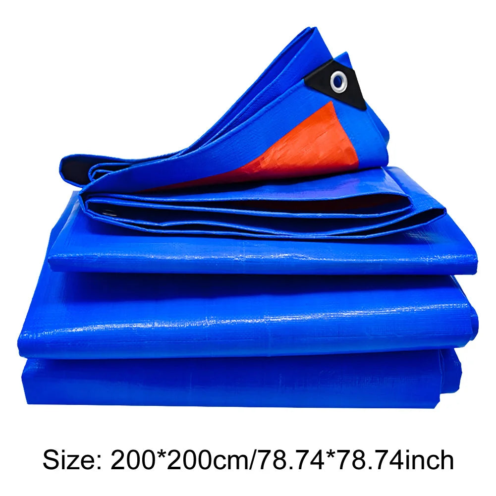 2x2/3/4M Tarps Waterproof Heavy Duty Blue Tarps Tear Resistance Tarpaulin Cover UV Resistant for Outdoors Patio,Pool,Boat,Roof